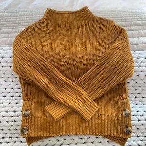 Madewell mustard mock neck knit sweater XS
